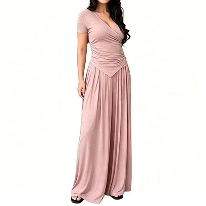 MaisonLuxe – Sophisticated Wrap Top & Wide Leg Pants Set – image 10