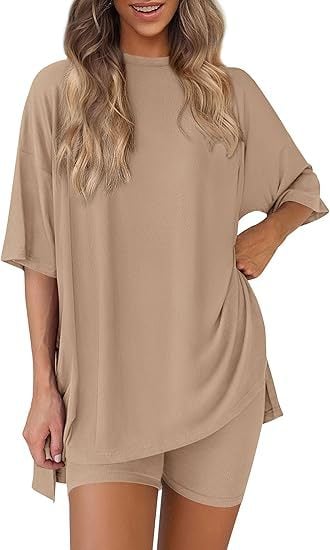 ComfiChic - Two Piece Relaxed Fit Set – Khaki / S