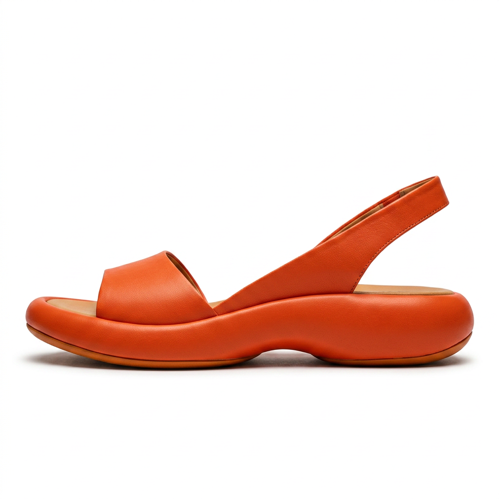 BandForm • Platform Sandal with Wide Strap – Orange / EU 35 / UK 2.5 / US 5.5
