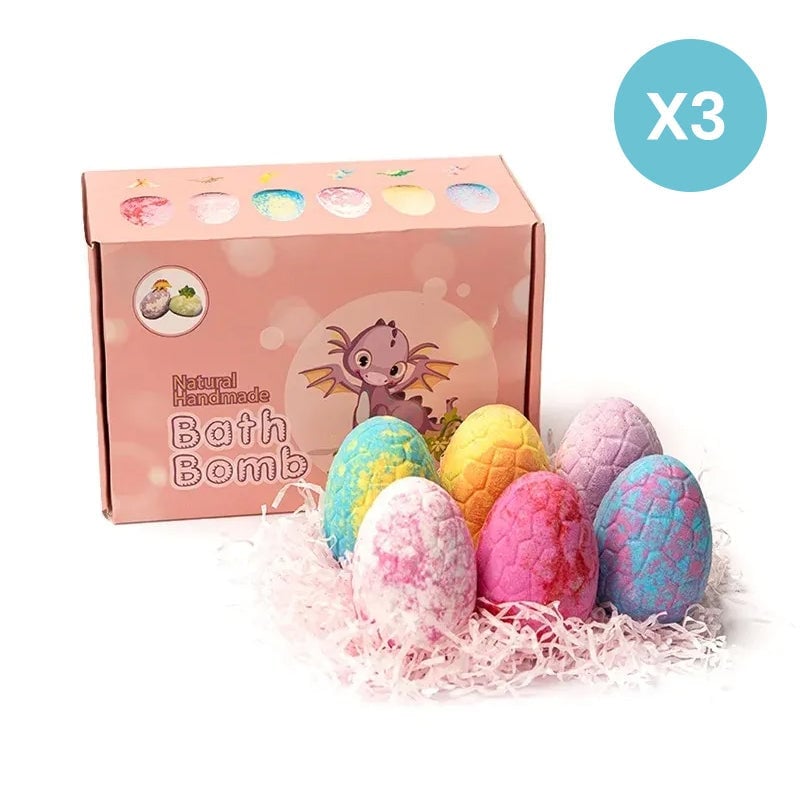 DinoGlow – Fun & Colorful Bath Bomb Eggs – 3 * Pink Box (18 pcs)