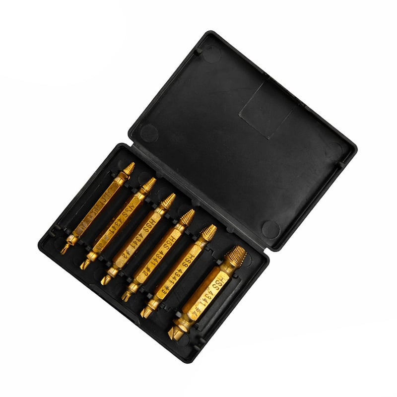 MaxGrip – Screw Removal Extractor Set – Titanium plating 6pcs - 1 SET