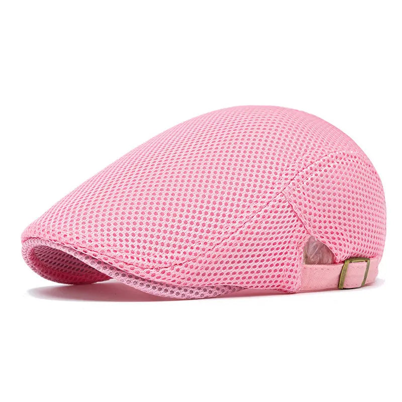 AirWeave – Breathable Mesh Flat Cap for Men – Pink / Buy 1
