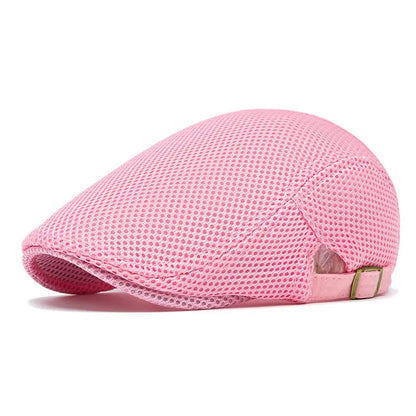 AirWeave – Breathable Mesh Flat Cap for Men – Pink / Buy 1