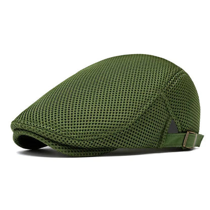 AirWeave – Breathable Mesh Flat Cap for Men – Army Green / Buy 1