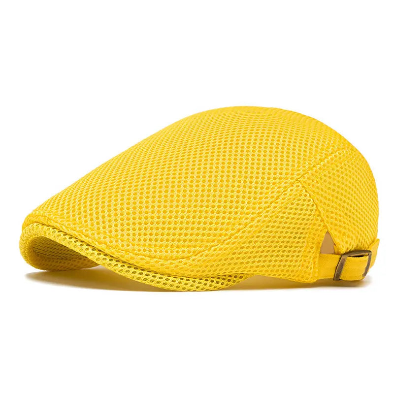 AirWeave – Breathable Mesh Flat Cap for Men – Yellow / Buy 1