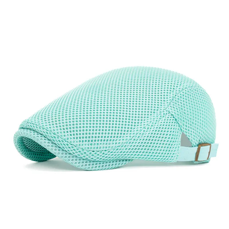 AirWeave – Breathable Mesh Flat Cap for Men – Cyan / Buy 1