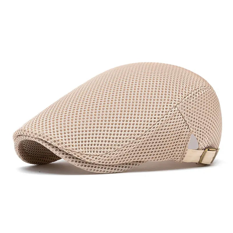 AirWeave – Breathable Mesh Flat Cap for Men – Khaki / Buy 1