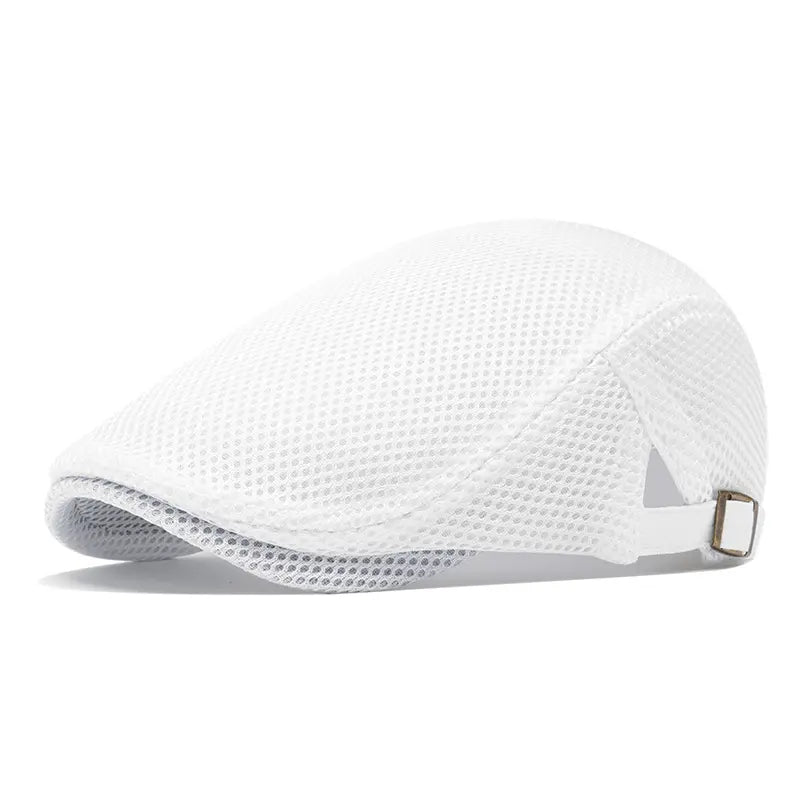AirWeave – Breathable Mesh Flat Cap for Men – White / Buy 1