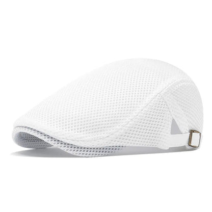 AirWeave – Breathable Mesh Flat Cap for Men – White / Buy 1
