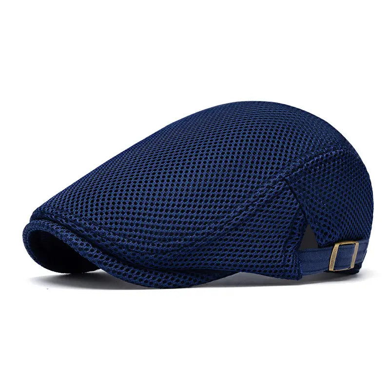AirWeave – Breathable Mesh Flat Cap for Men – Navy Blue / Buy 1