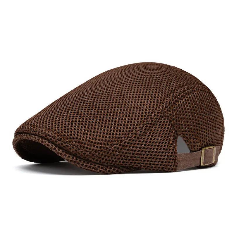 AirWeave – Breathable Mesh Flat Cap for Men – Coffee / Buy 1