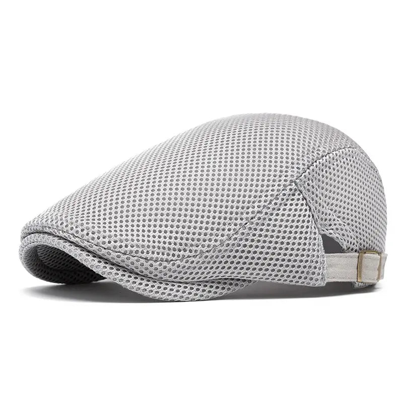 AirWeave – Breathable Mesh Flat Cap for Men – Light Gray / Buy 1