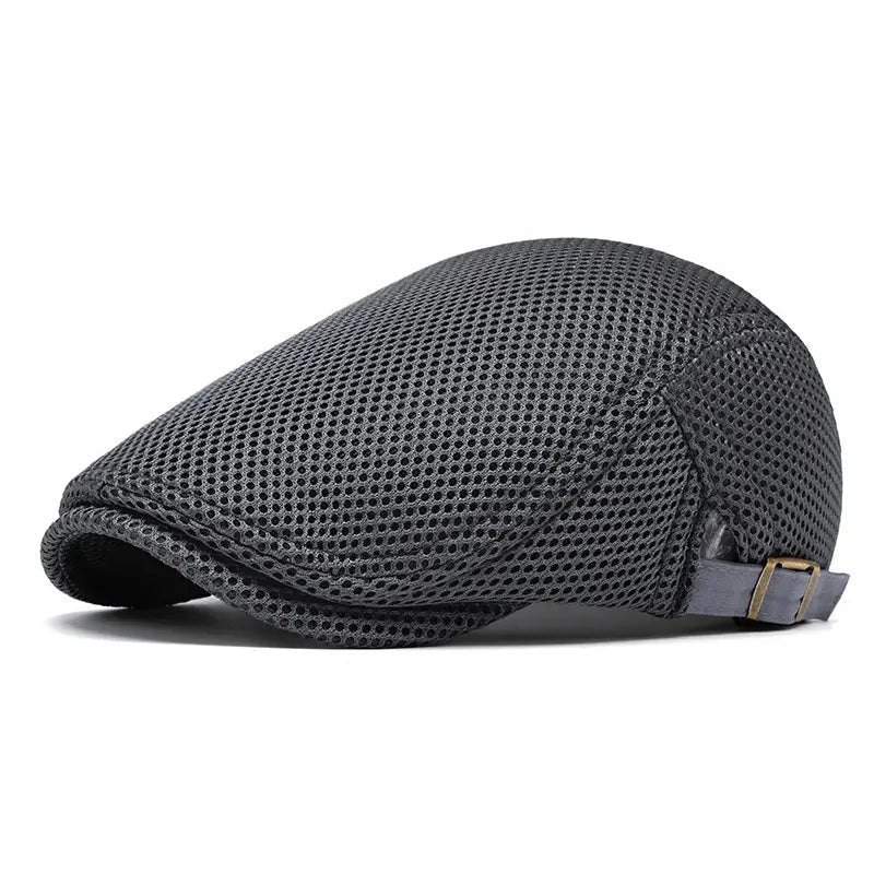 AirWeave – Breathable Mesh Flat Cap for Men – Dark Gray / Buy 1