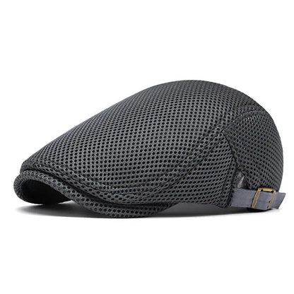 AirWeave – Breathable Mesh Flat Cap for Men – Dark Gray / Buy 1