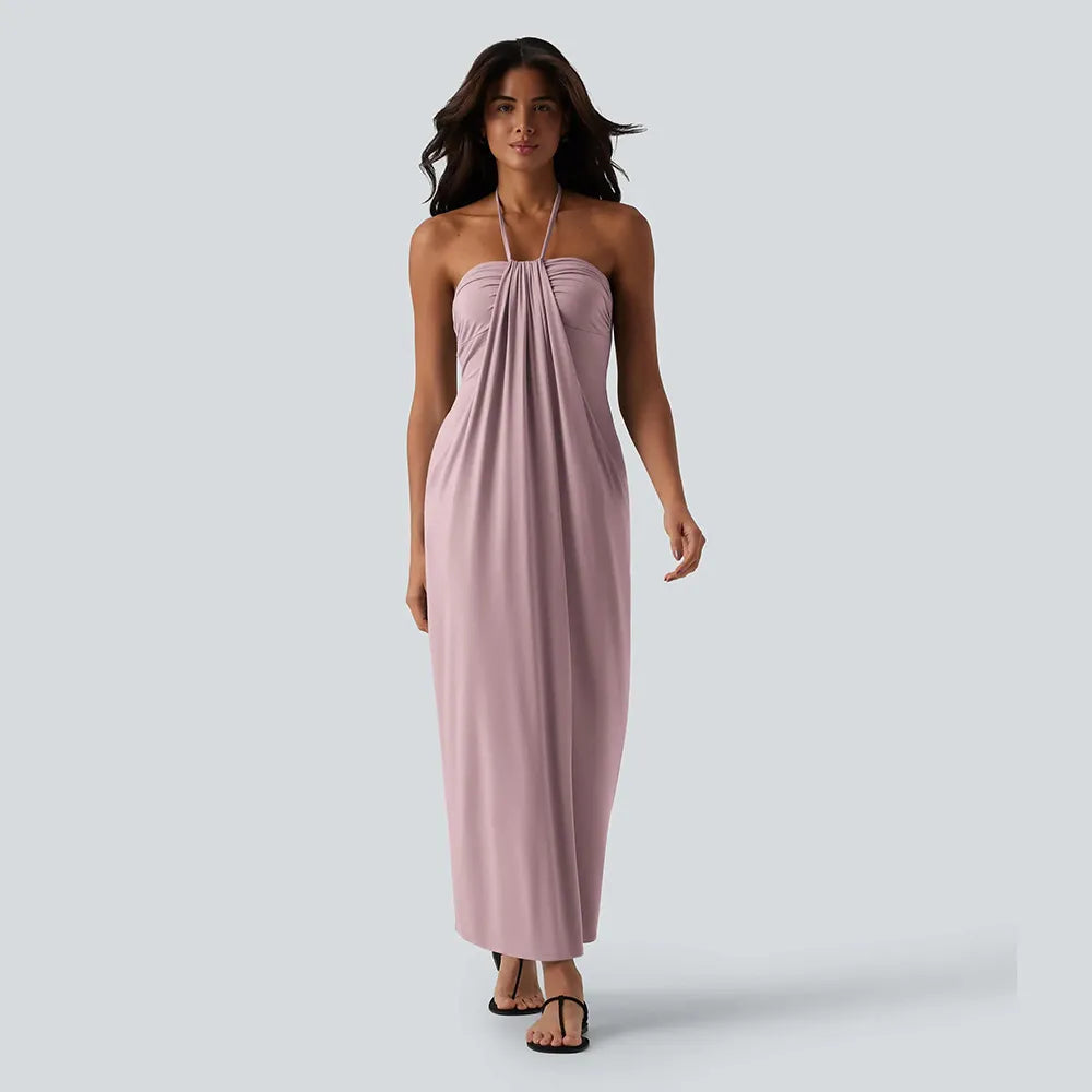 HalterTie – Elegant Back Maxi Dress with Pockets – image 16