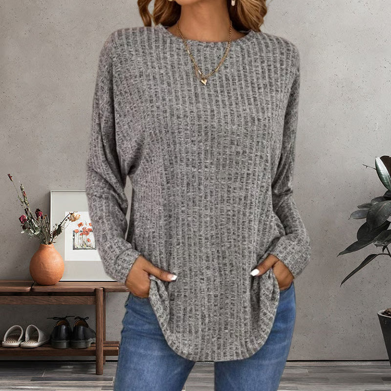 CozyEase – Casual Comfort Knit Sweater – Grey / S