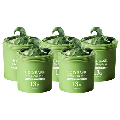 HerbaGlow – Holy Basil Bubble Deep Cleansing Mask – Special Offer  5-Bottles Value Pack!