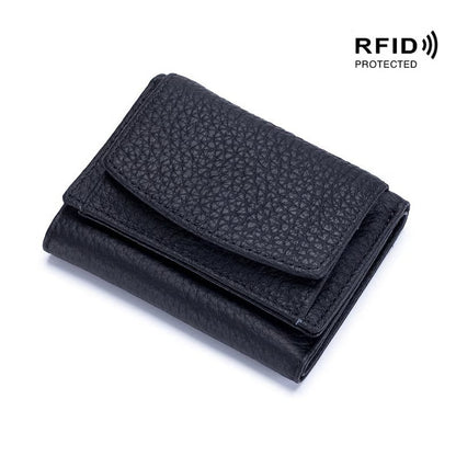 AuraVault - Premium Leather RFID Wallet – Black
