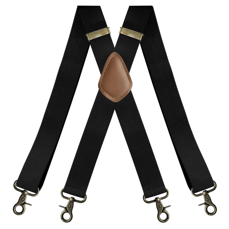 GentleHold – Premium Leather Suspenders for Men – Black