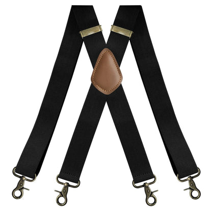 GentleHold – Premium Leather Suspenders for Men – Black