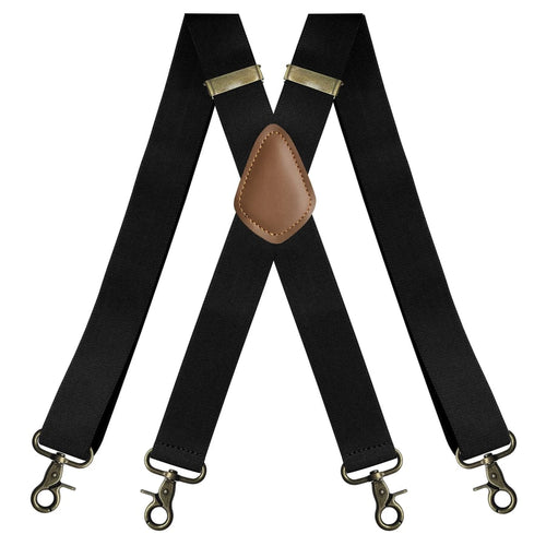 GentleHold – Premium Leather Suspenders for Men – Black