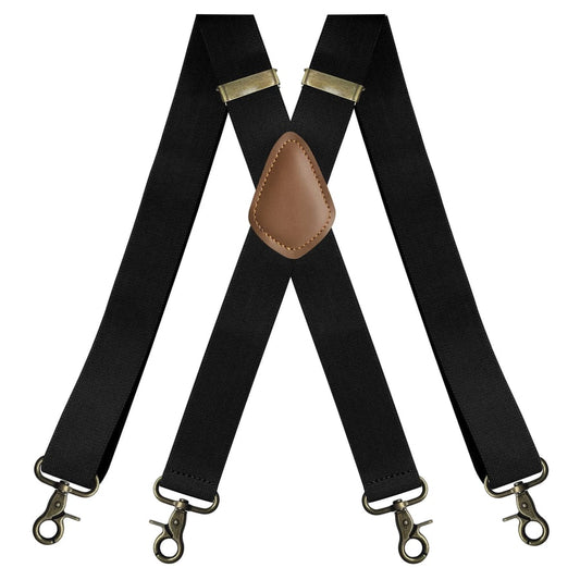GentleHold – Premium Leather Suspenders for Men – Black