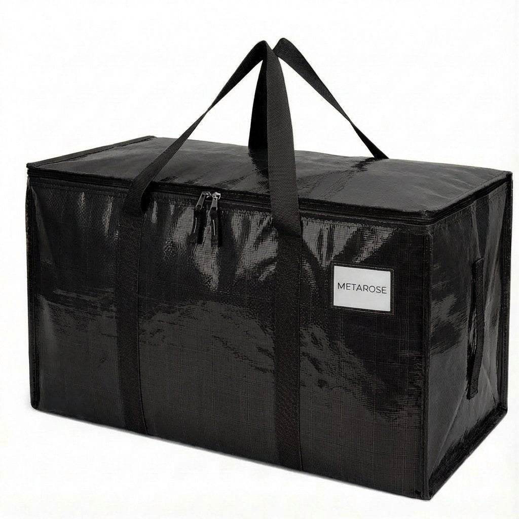24 Gallon Extra Large Heavy Duty Foldable Moving Bags – Black