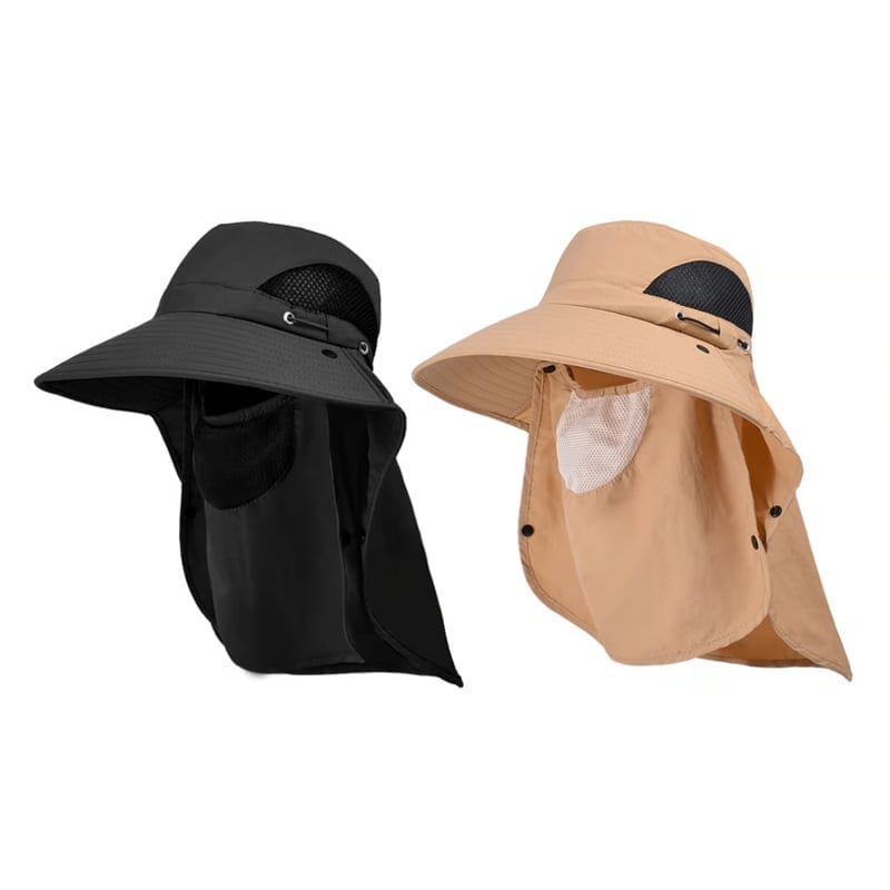 ShadeEase – Outdoor Sun Shield Hat – Black + Khaki