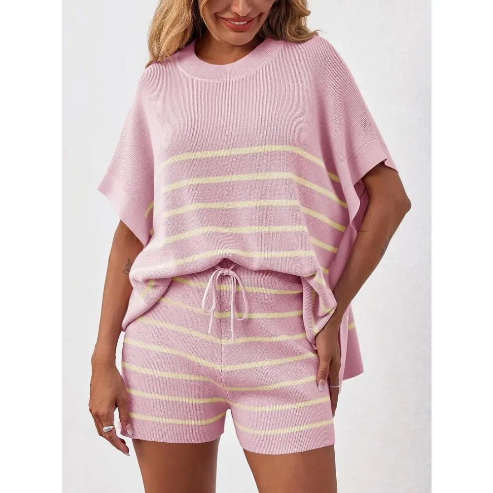 BellaVive – Chic Striped Loungewear Outfit Set – image 2