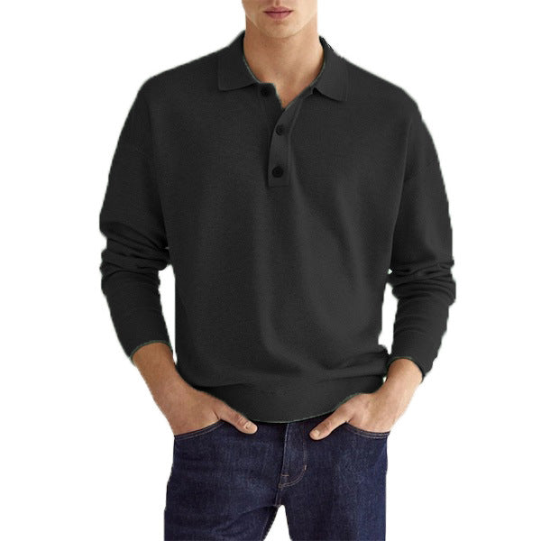 Men's Long-Sleeve Field Polo Shirt – Black / S