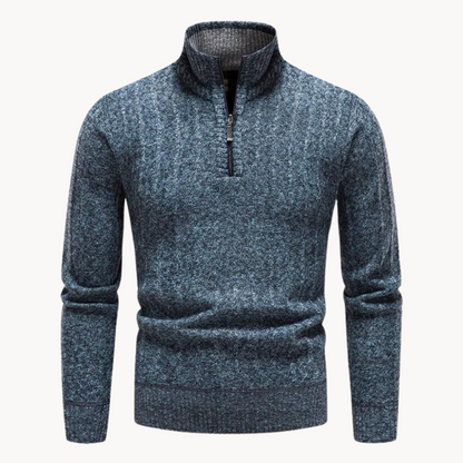 Freddie Quarter Zip Sweater – Blue / S