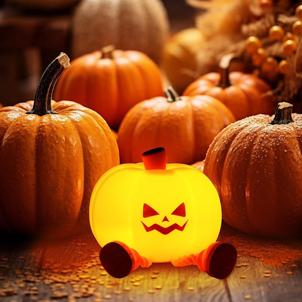 GlowGrin – Mischievous Grinning Pumpkin Night Light – image 9