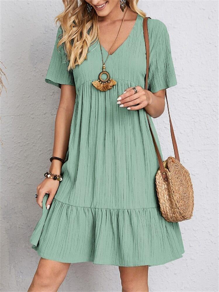 VintageMuse – Retro V-Neck Women’s Top – Light green / S