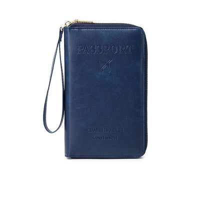 VoyagerElite - RFID Travel Companion Wallet – Dark Blue