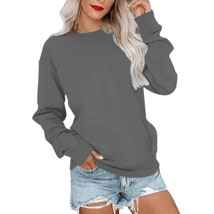 CozyCore – Women’s Crewneck Hoodless Sweatshirt – Gray / S