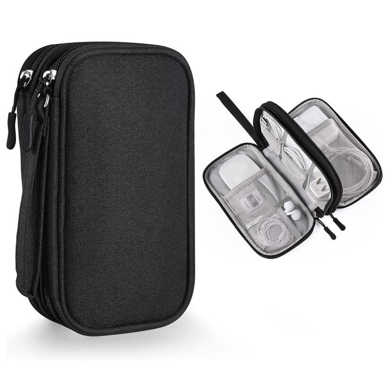 TechVault - Travel Cable Organizer Pouch – Black
