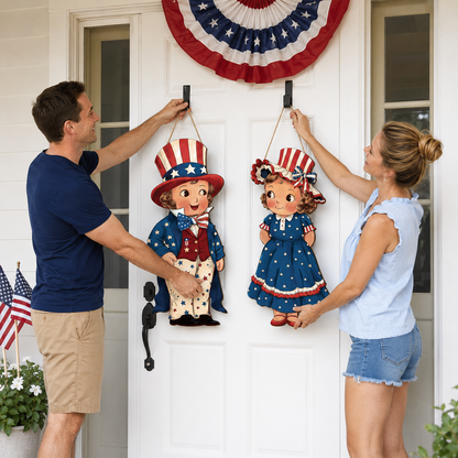 LibertyCraft – 2-Piece Patriotic Wooden Hanging Door Signs – image 13