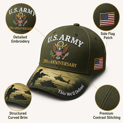 HonorStitch - 250 Years Army Anniversary Cap – image 3