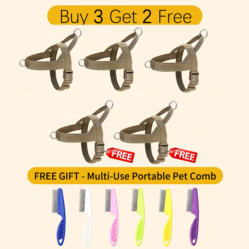 ForceGrip - Tactical Dog Harness with Control Handle – Khaki / S / BUY 3 GET 2 FREE - 5PCS