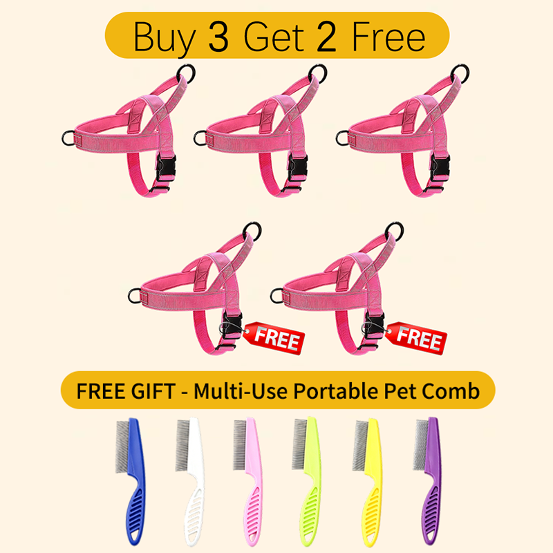 ForceGrip - Tactical Dog Harness with Control Handle – Pink / S / BUY 3 GET 2 FREE - 5PCS