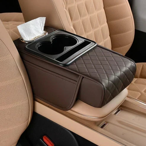 DriveCushion – Smart Armrest Pad – Brown / Embossed