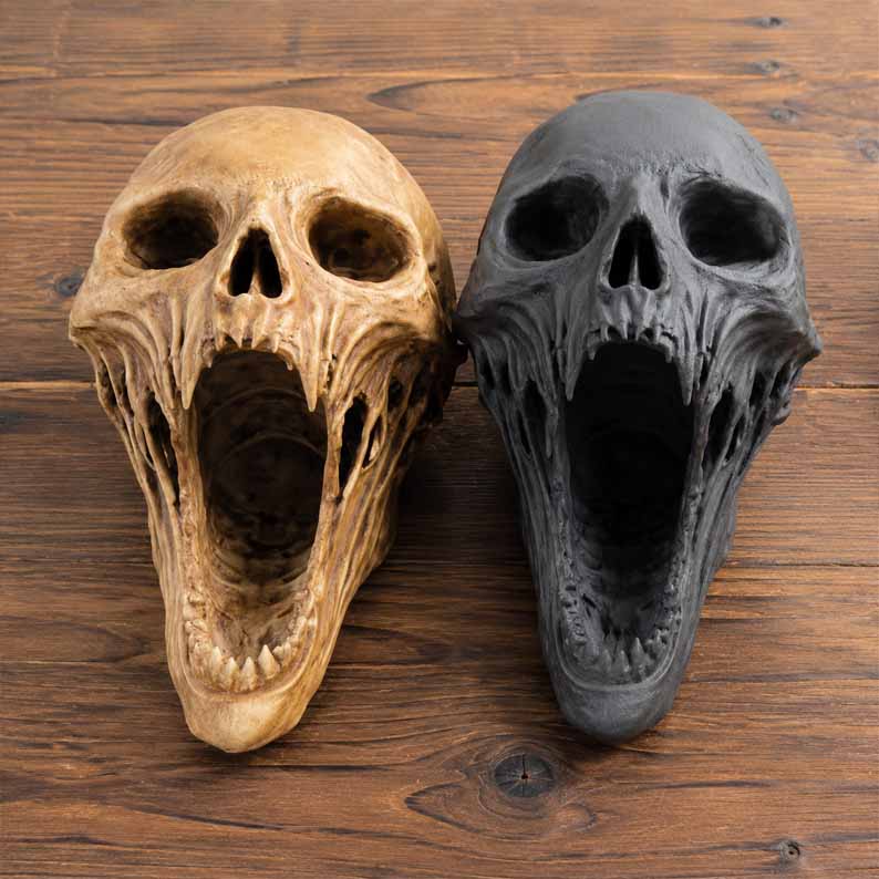 DreadHollow – Skull Collector Sculpture – Bone+Black / BUY 1