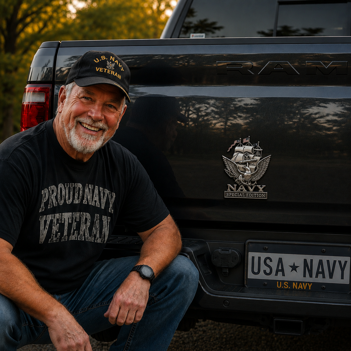 NavyHonor – Navy Veteran Metal Auto Emblem – image 3