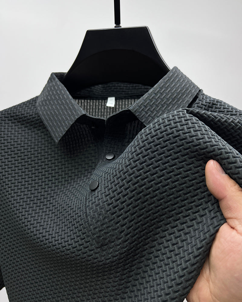FlexGent – Modern Slim Business Shirt – Gray / M（height & weight 160-170cm 100-125LB）
