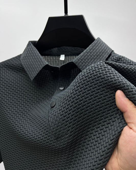 FlexGent – Modern Slim Business Shirt – Gray / M（height & weight 160-170cm 100-125LB）