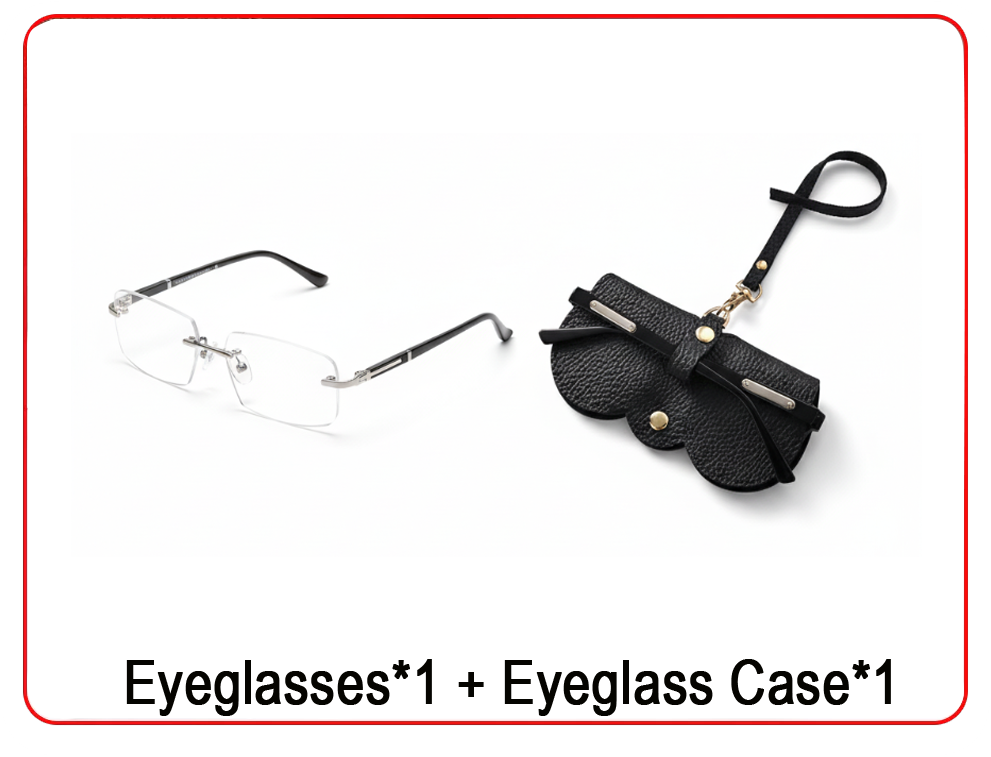 FocusFlex – Anti-Blue Light Smart Readers – White Glass / Eyeglasses + Eyeglass Case / '+1.00 / 40-45 YEAR OF AGE