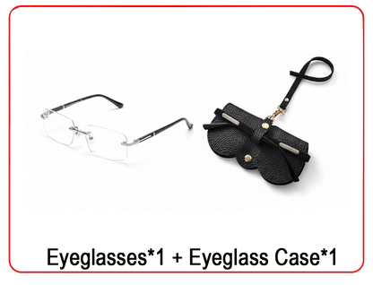 FocusFlex – Anti-Blue Light Smart Readers – White Glass / Eyeglasses + Eyeglass Case / '+1.00 / 40-45 YEAR OF AGE