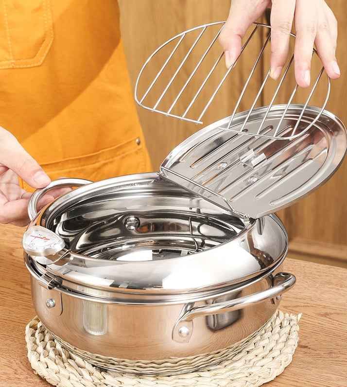 CookForge – Premium Stainless Frying Po & Oil Control Rack System – Frying pan
