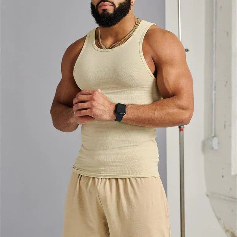 PowerWear | Men’s Casual Sleeveless T-Shirt – Yellow / M