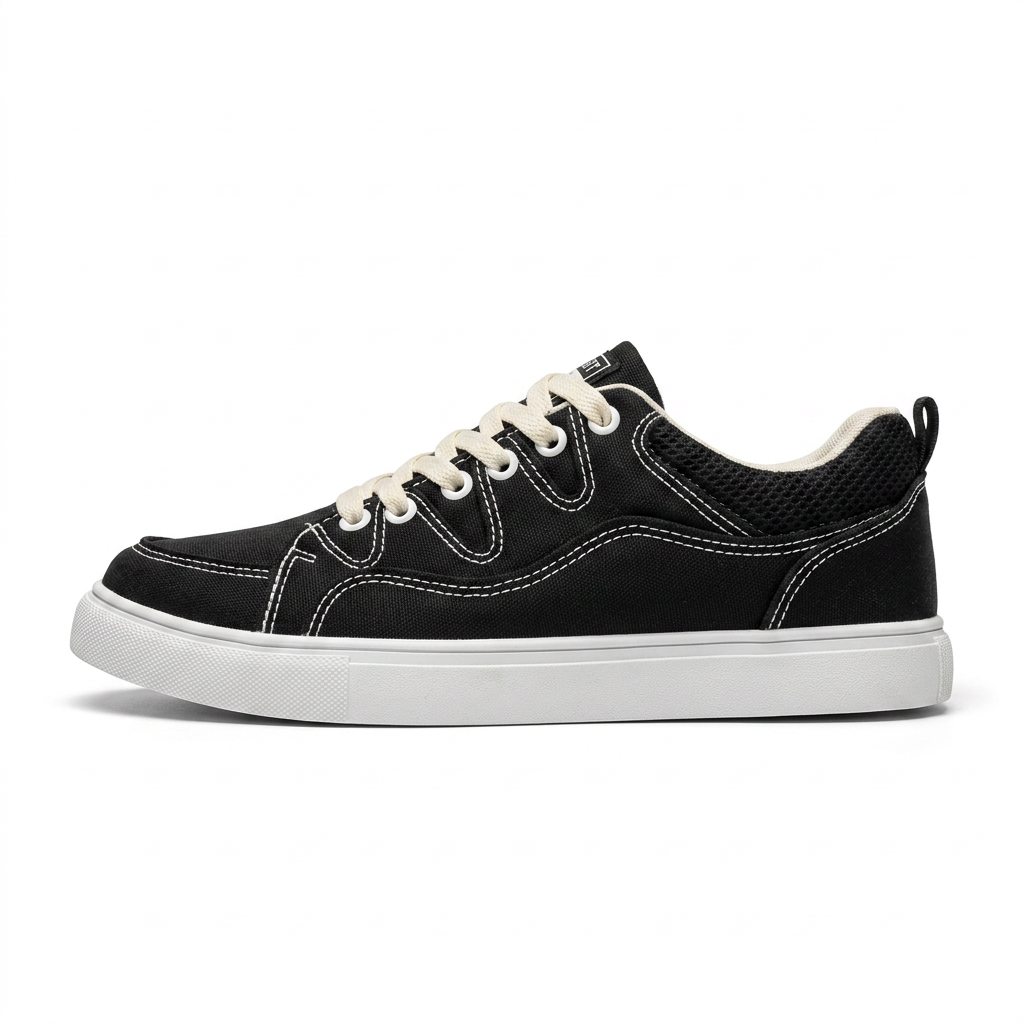 UrbanThread — Low-Top Canvas Sneaker for Daily Wear – Black / EU 39 / UK 6 / US 7.5